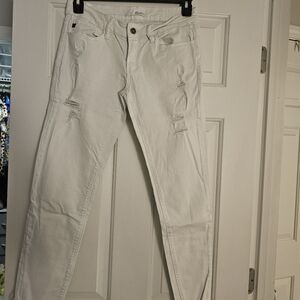KanCan White Distressed Jeans High Rise Ankle Skinny 9/28 Stretch